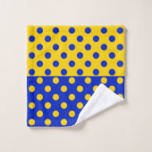 Halbblauer Polka Dots Design Badhandtuch Set (Waschlappen)