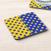 Halbblauer Polka Dots Design Getränkeuntersetzer (Linke Seite)