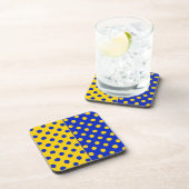 Halbblauer Polka Dots Design Getränkeuntersetzer (Rechte Seite)