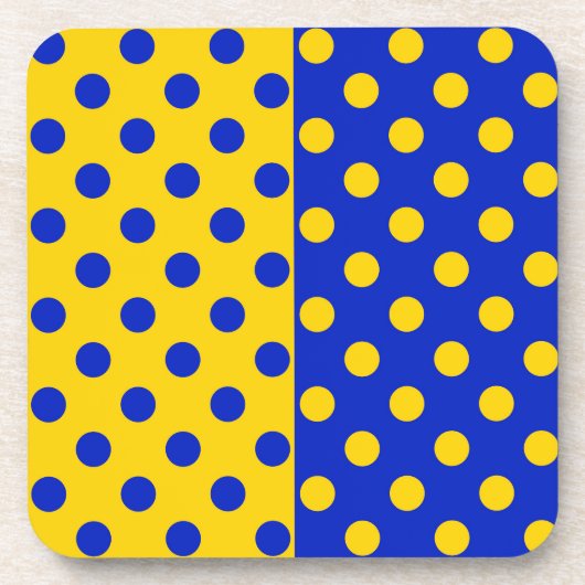 Halbblauer Polka Dots Design Getränkeuntersetzer (Vorderseite)