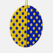 Halbblauer Polka Dots Design Keramik Ornament (Rechts)