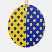 Halbblauer Polka Dots Design Keramik Ornament (Links)