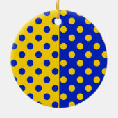 Halbblauer Polka Dots Design Keramik Ornament (Hinten)
