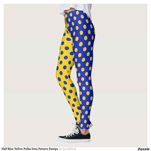 Halbblauer Polka Dots Design Leggings