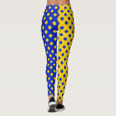 Halbblauer Polka Dots Design Leggings (Rückseite)