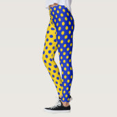 Halbblauer Polka Dots Design Leggings (Links)