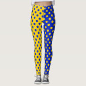 Halbblauer Polka Dots Design Leggings (Vorderseite)