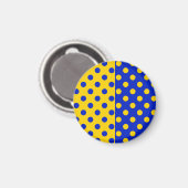 Halbblauer Polka Dots Design Magnet (Vorderseite/Rückseite)