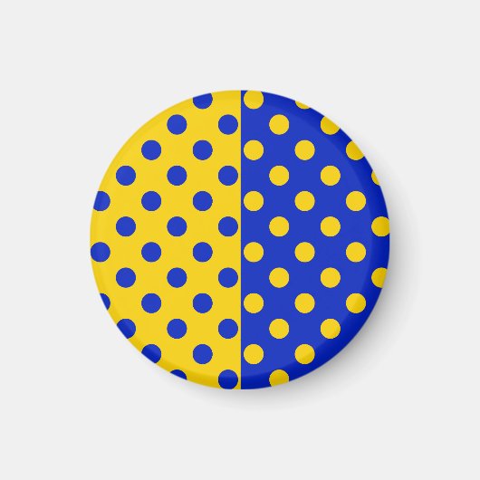 Halbblauer Polka Dots Design Magnet (Vorne)