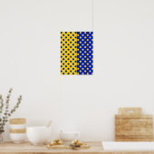 Halbblauer Polka Dots Design Poster (Küche)