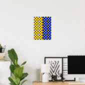 Halbblauer Polka Dots Design Poster (Heimbüro)