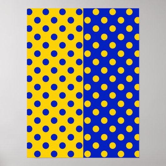 Halbblauer Polka Dots Design Poster (Vorne)