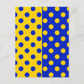 Halbblauer Polka Dots Design Postkarte (Vorderseite)