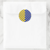 Halbblauer Polka Dots Design Runder Aufkleber (Tasche)