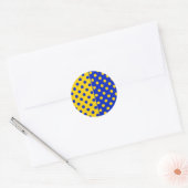 Halbblauer Polka Dots Design Runder Aufkleber (Umschlag)