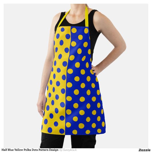 Halbblauer Polka Dots Design Schürze