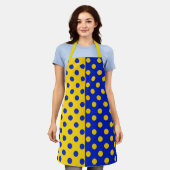 Halbblauer Polka Dots Design Schürze (Getragen)