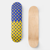 Halbblauer Polka Dots Design Skateboard (Vorderseite)