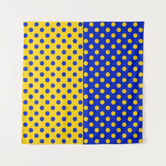 Halbblauer Polka Dots Design Wandteppich (Vorderseite)