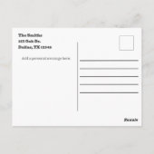 Halbblütenschreiben auf Dunkelgrün Dankeschön-Kart Postkarte (Rückseite)