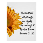 Halbblütensprichwörter 31:25 Bibelverse Custom Poster (Vorderseite)
