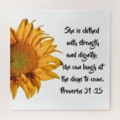 Halbblütensprichwörter 31:25 Bibelverse Custom Puzzle (Horizontal)