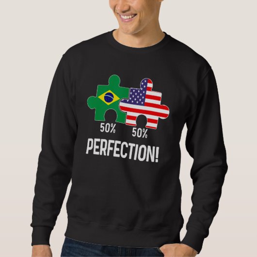 Halbbrasilianischer Halbamerikanischer Flaggenverb Sweatshirt (Vorderseite)