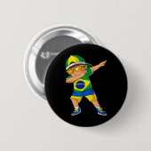 Halbbrasilianischer halbukrainischer Junge Kind Br Button (Vorne & Hinten)