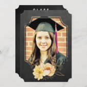 Halbbrett: Blumenstudium der Klasse 20XX Foto Einladung (Vorne/Hinten)