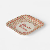 Halbbrick-Muster des gemalten Santa Claus-Gesichts Pappteller (Gewinkelt)