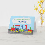 Halbbruder 1. Geburtstag farbiger Zug auf Track Karte (Gelbe Blume)