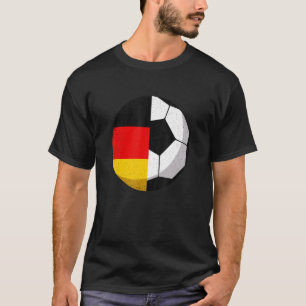 Halbdeutsche Flagge Halbfußball Fußball-Fußball-Fu T-Shirt