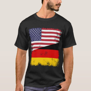 Halbdeutsche Flagge Vintag Deutschland USA T-Shirt