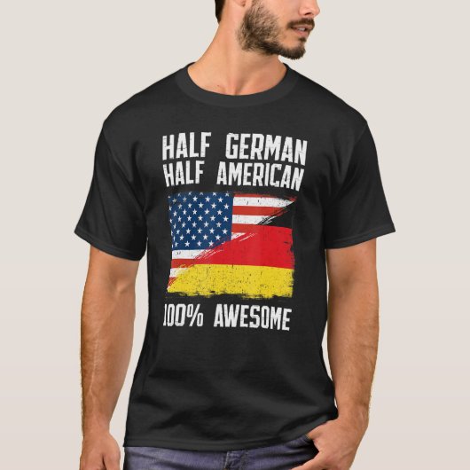 Halbdeutsches halb amerikanisches Flaggenerbe Deut T-Shirt (Vorderseite)