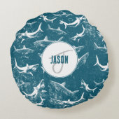 Halbdunkel Rundes Kissen (Rückseite)