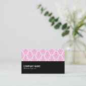 halbe 070 - rosa Damask Visitenkarte (Stehend Vorderseite)
