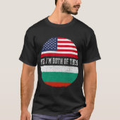 Halbe Amerikaner Halbe Bulgarische Flagge USA Flag T-Shirt (Vorderseite)