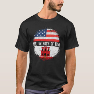 Halbe Amerikaner Halbe Gibraltar Flag Gibraltar T-Shirt