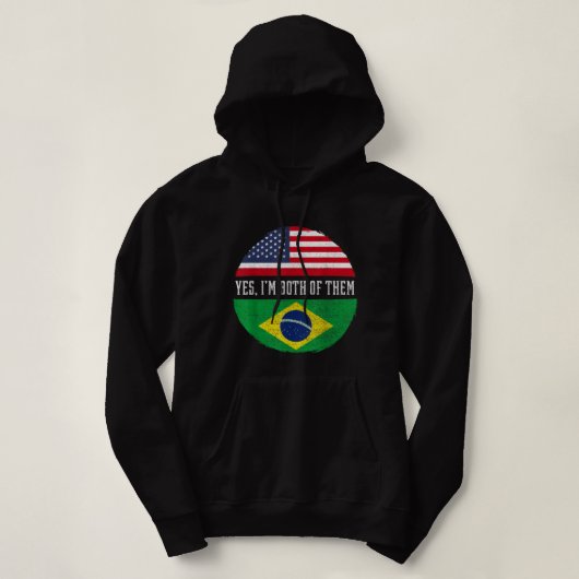 Halbe Amerikaner Half brasilianische Flagge USA Br Hoodie (Design vorne)