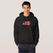 Halbe Amerikaner Half Kanadier Roots America Kanad Hoodie (Vorne ganz)
