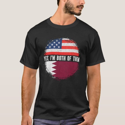 Halbe Amerikaner Half Katar USA Flagge Katar Erbe T-Shirt (Vorderseite)