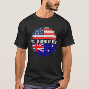 Halbe Amerikanerin Halb austalische Flagge Austral T-Shirt