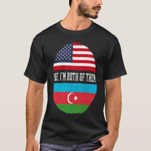 Halbe Amerikanerin Halbe Aserbaidschan USA Flagge T-Shirt