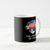Halbe Amerikanerin Halbe serbische Flagge USA Serb Kaffeetasse (VorderseiteRechts)