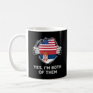 Halbe Amerikanerin Halbe serbische Flagge USA Serb Kaffeetasse