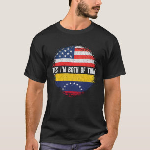 Halbe Amerikanerin Halbe Venezuelan USA Flag Venez T-Shirt