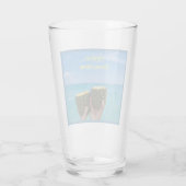 Halbe Ananas mit Punch am Strand Glas (Rückseite)