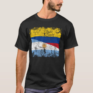 Halbe argentinische kolumbianische Flagge Argentin T-Shirt