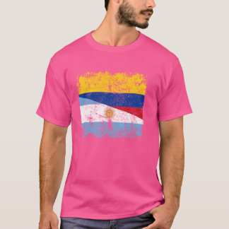 Halbe argentinische kolumbianische Flagge Argentin T-Shirt