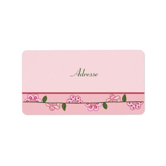 Halbe Blüten Adressaufkleber (Vorne)